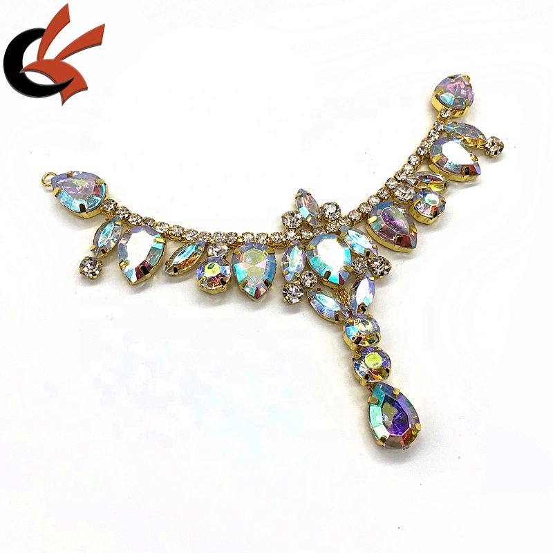 Bridal Carnival Dress Clothing Decoration Clear AB rhinestone metal buckles bikini connectors