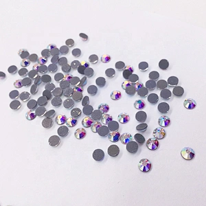 Gold Supplier Clear Crystal AB Glass Stones Multi Sizes 3D Nail Art Flat Back Hot Fix Rhinestone
