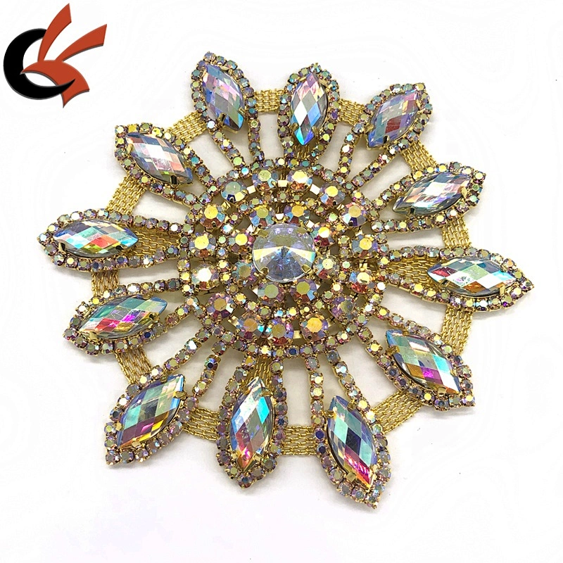 Wholesale Custom Design Rhinestone Sew-on Decoration Handmade welding Patch Appliques For Clothing Rhinestone Patch Appliques