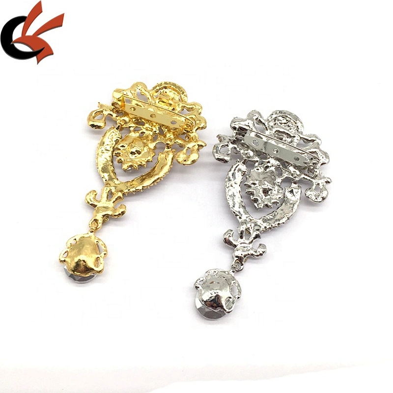 New Fashion Vintage Crystal Rhinestone Pendant Design Crystal Brooch Women Pins For Garment Dress