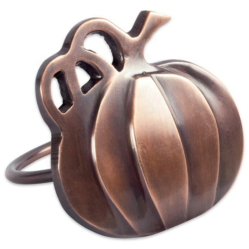 New Arrival 2021 New Design Vintage Bronze Metal Pumpkin Hallowmas Napkin Ring For Easter Dinning Table Decors