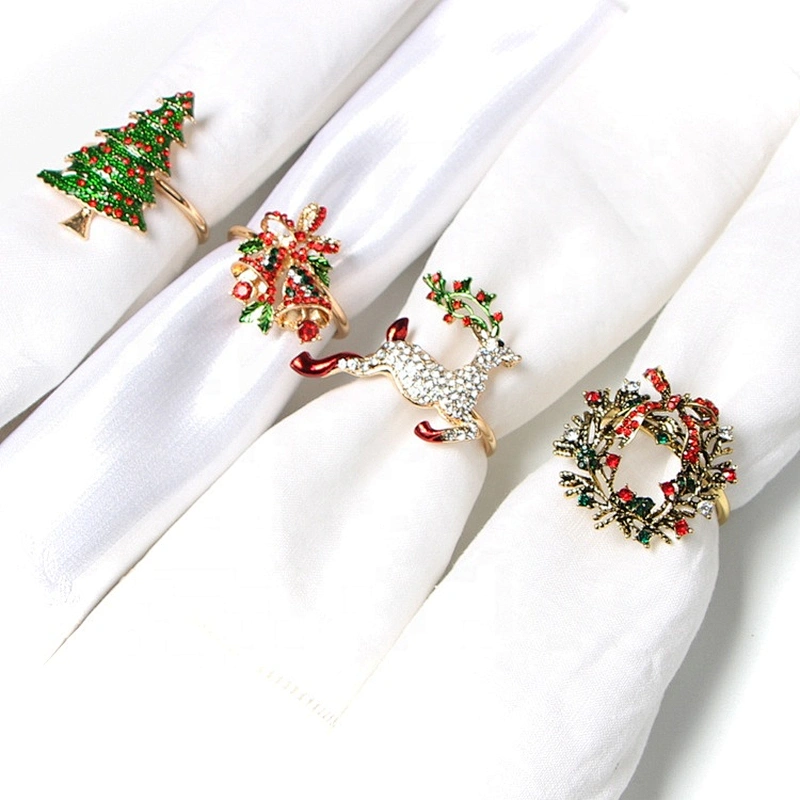 Gem Wreath Sparkling Rhinestone Christmas Jeweled Holiday Napkin Ring