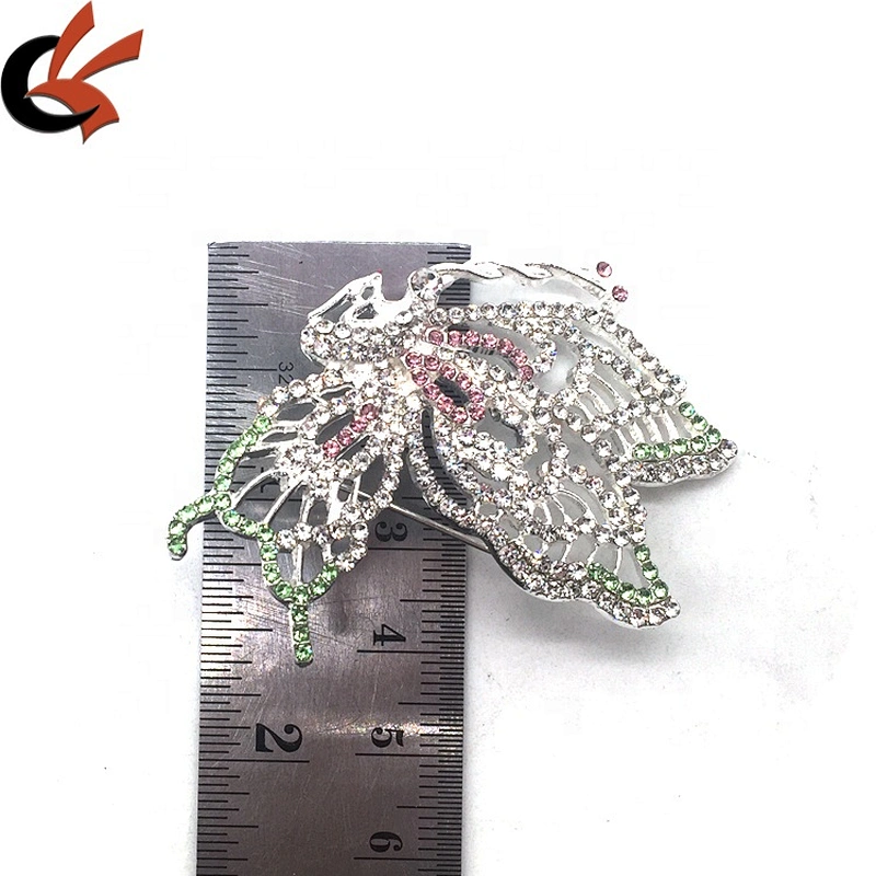 Making Girls Princess Dress Wear Accessories Rhinestone Butterfly Shaped Brooch