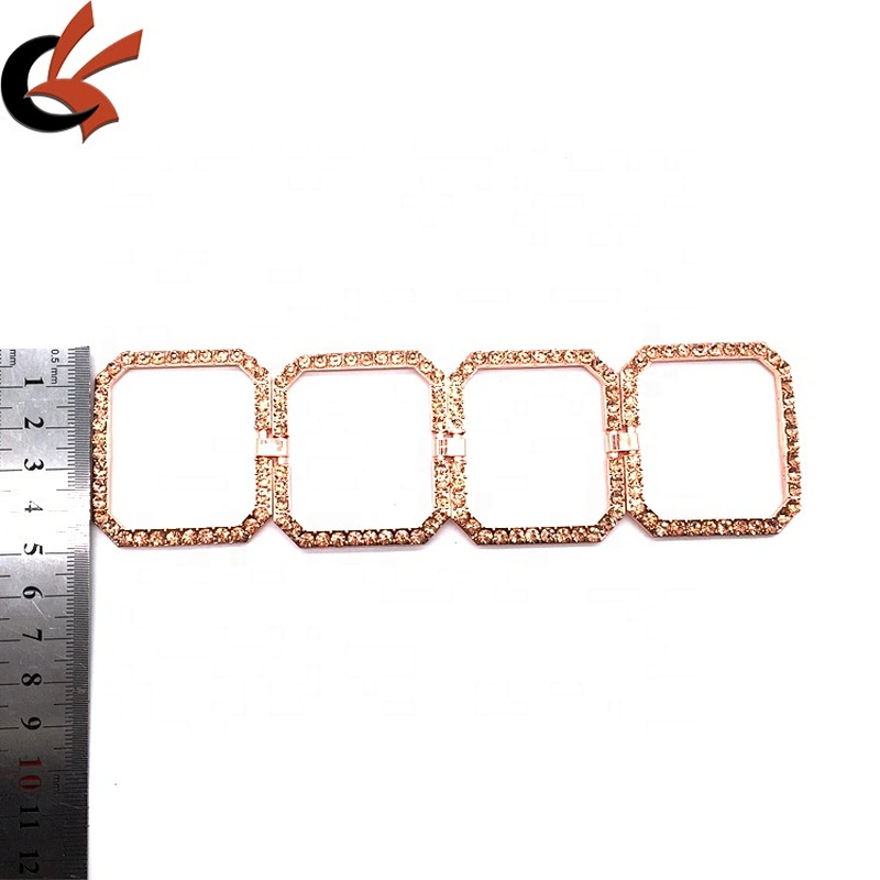 New Arrival 2021 rose gold rhinestone steel metal ladies solid color adjustable swimsuit bikini connector