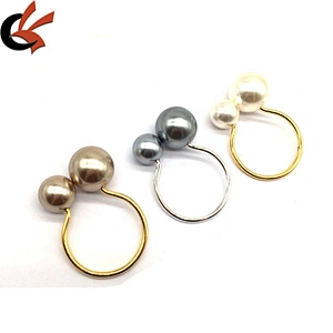 New product 2021 trendy wedding feast handmade champaign gold pearl napkin ring for western restaurant