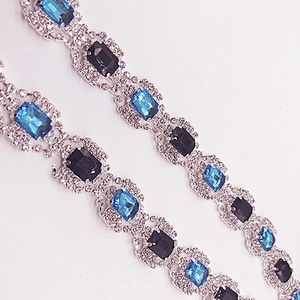 Wholesale silver costume chain wedding trim Crystal Rhinestone Chain Trim Fringe For Dress