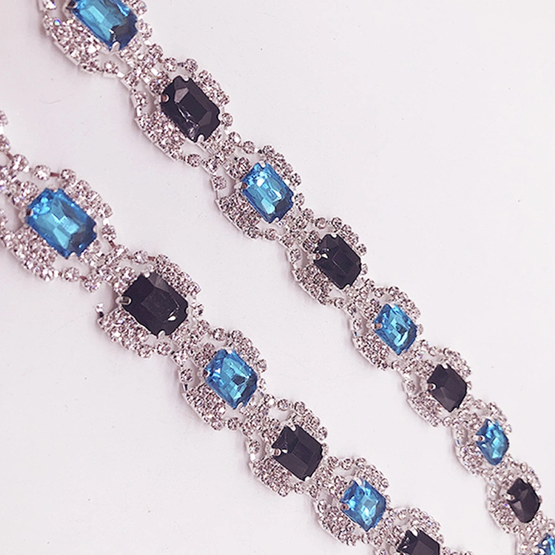 Wholesale silver costume chain wedding trim Crystal Rhinestone Chain Trim Fringe For Dress