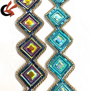 Wholesale unique design sparking hot fix tape apparel trimming