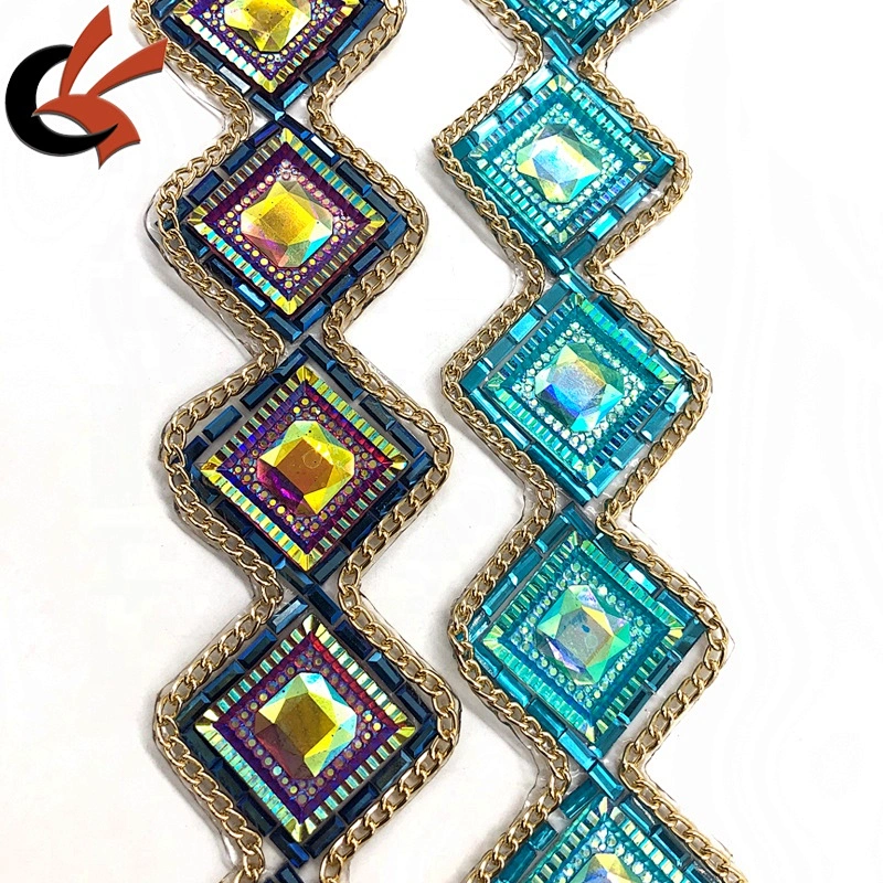 Wholesale unique design sparking hot fix tape apparel trimming