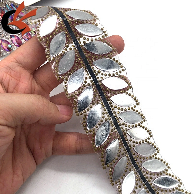 New style Pink AB crystal hot fix rhinestone tape roll iron on motif trimming