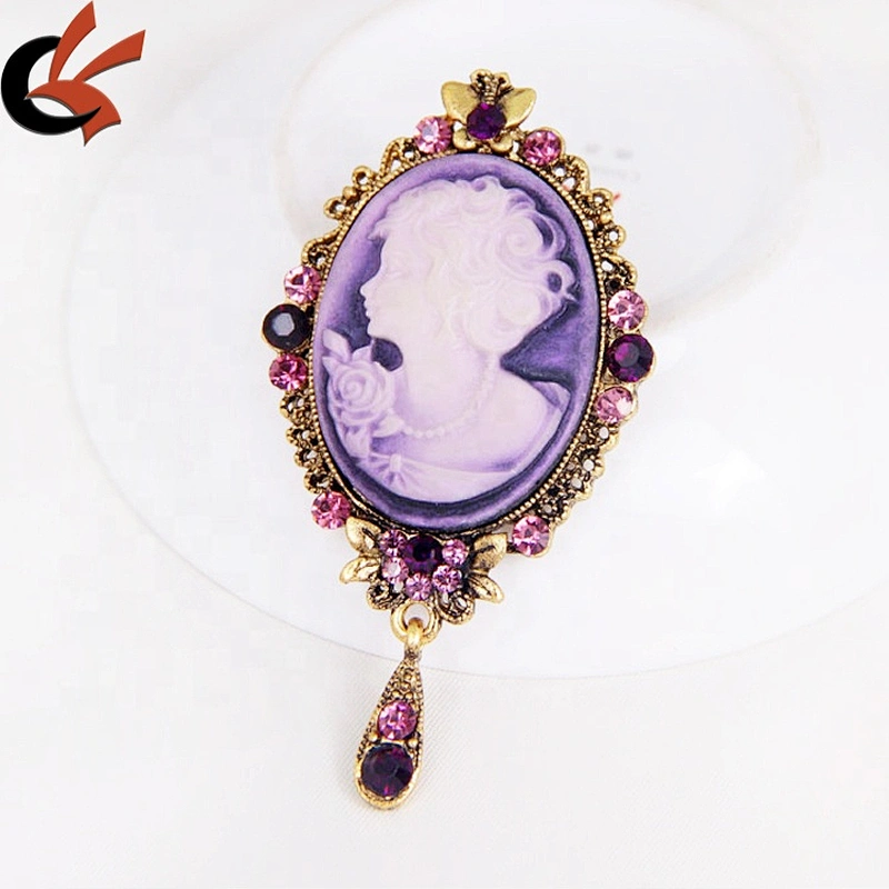 Jewelry fashion old-style crystal brooch alloy diamond accessories collar brooch wholesale
