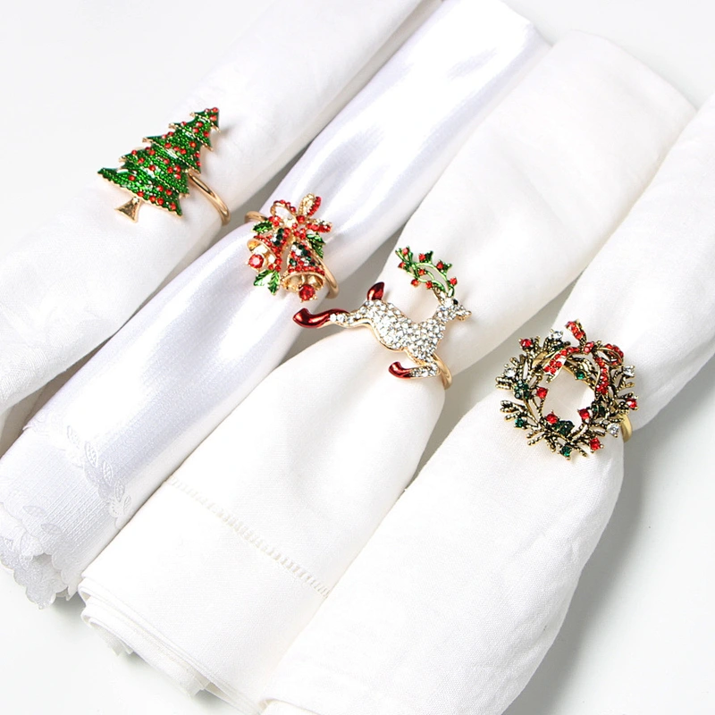 Antiques Dazzling Rhinestone Christmas Tree Napkin Ring