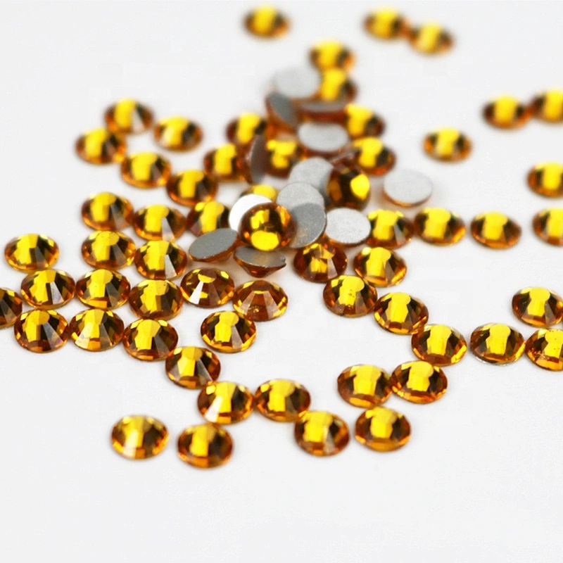 10 gross/pack flatback color #120 topaz hot fix rhinestone iron on crystal diamond for clothing heating press