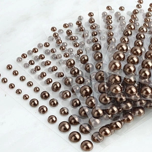 99 Pcs Multi-sized Self Adhesive Pearl Rhinestone DIY Stickers