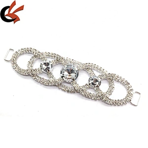 Wholesale shiny crystal bikini hardware fancy belt diamante bikini connector for swimwear accessories