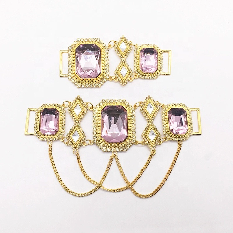 Best selling fashion factory jewelry alloy steel crystal purple bikini connector Guangzhou Support