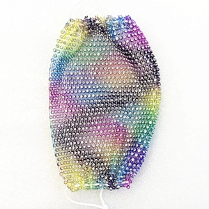 Neon Color Rhinestone Crystal Face Mask Stretch Net Face Veil Club Party Wearing