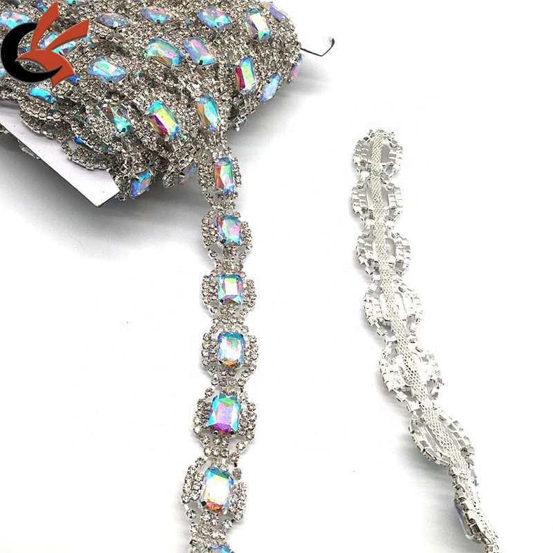 Clear Wedding Dress Making Silver AB Rhinestone Trimmings For Dresses Clothes Shoes Pants