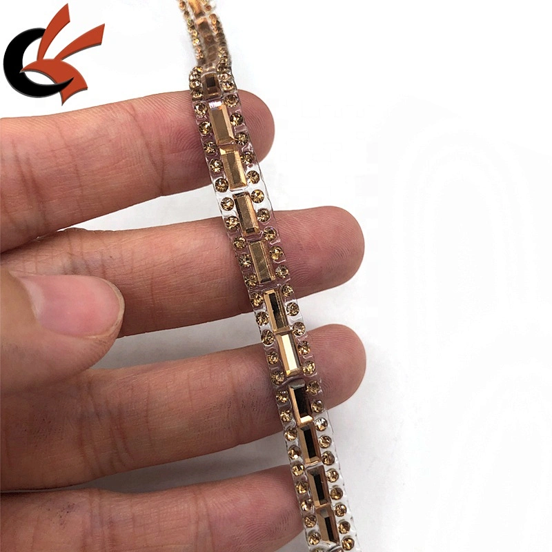 Factory direct sales New arrival Yellow glass Hot- fix rhinestone adhesive trimming