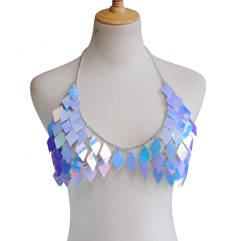 Sexy Shiny Vacation Style Beach Diamond Rhinestone Gems Bikini Body Chain  Suit