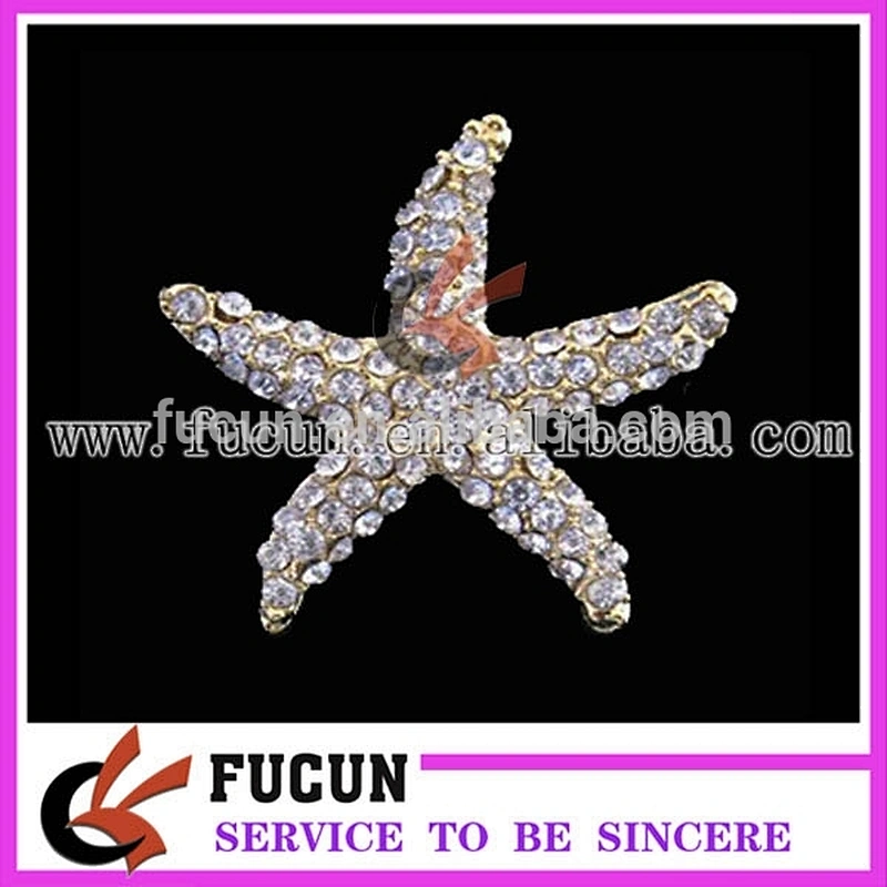 wholesale fashion crystal rhinestone star brooch embellishment for wedding invitation