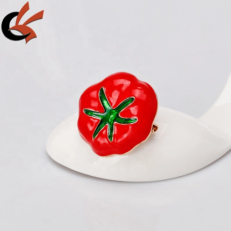 Wholesale Halloween Enamel Cartoon Tomato Fruit Festival Brooch Pins