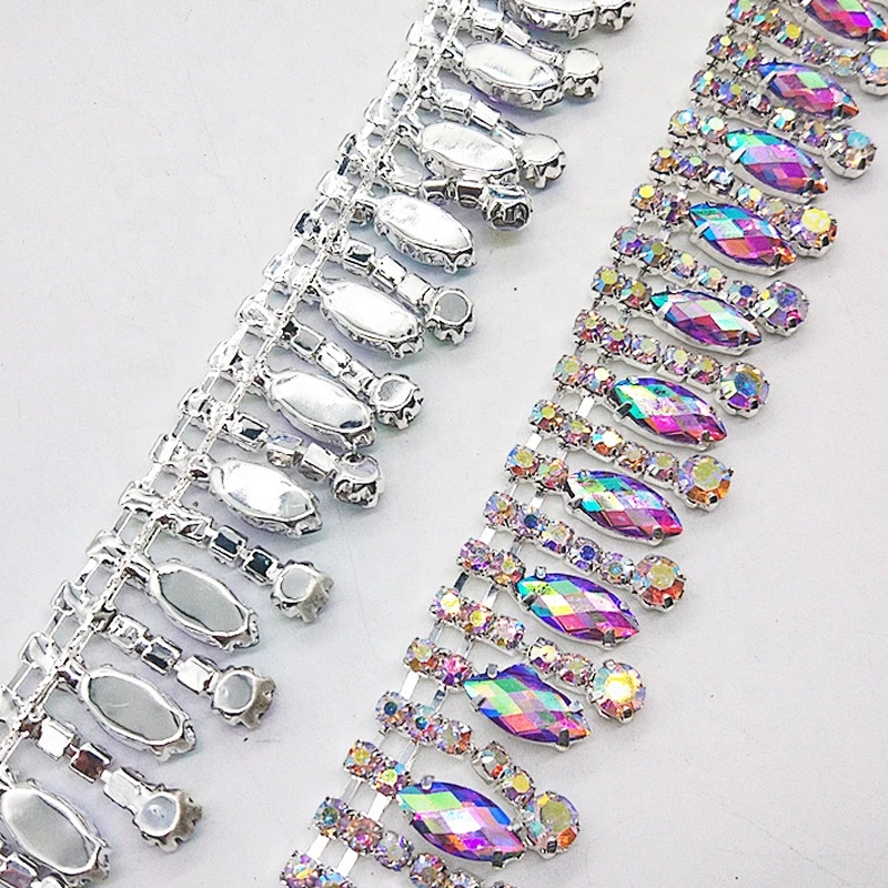 Hot sale jewelry brass chain rhinestone cup chain