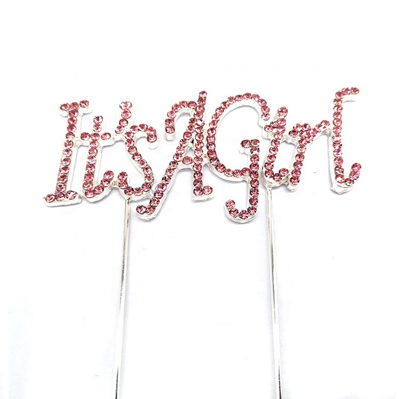 Baby Shower Centerpiece Cake Decoration It's A Girl Rhinestone Cake Topper