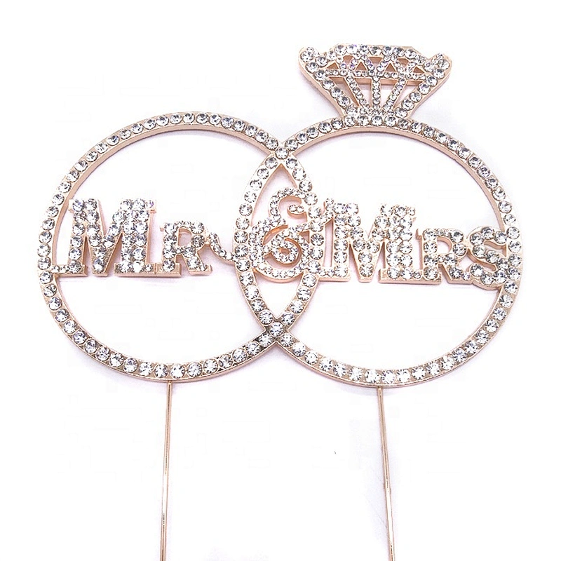 2020 Even & party supply Mr & Mrs Rhinestone Monogram Wedding Cake Topper