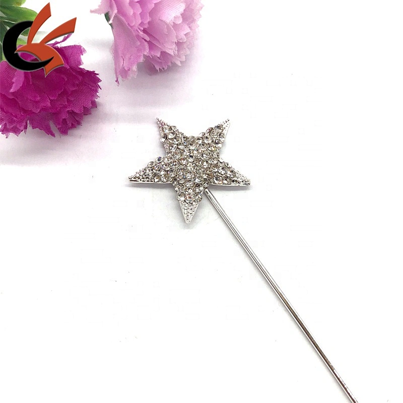 Hot sale Cup Cake topper star shape metal rhinestone crystal cake topper