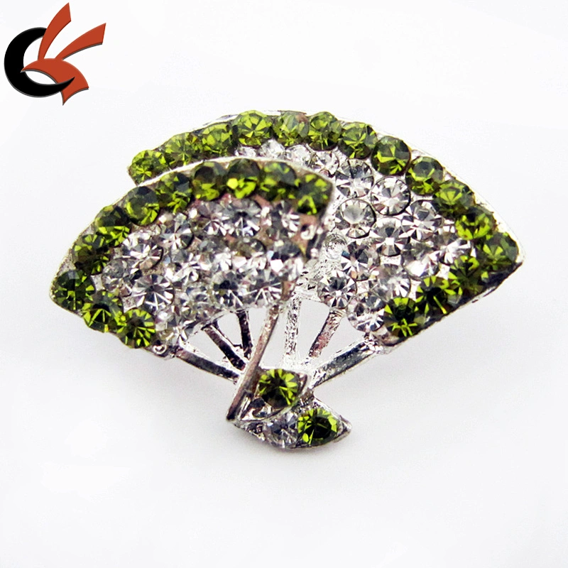 Elegant Red Colour Fan Shape Rhinestone Crystal brooch