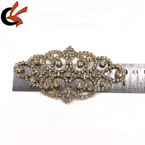 Gold clear crystal rhinestone appliques