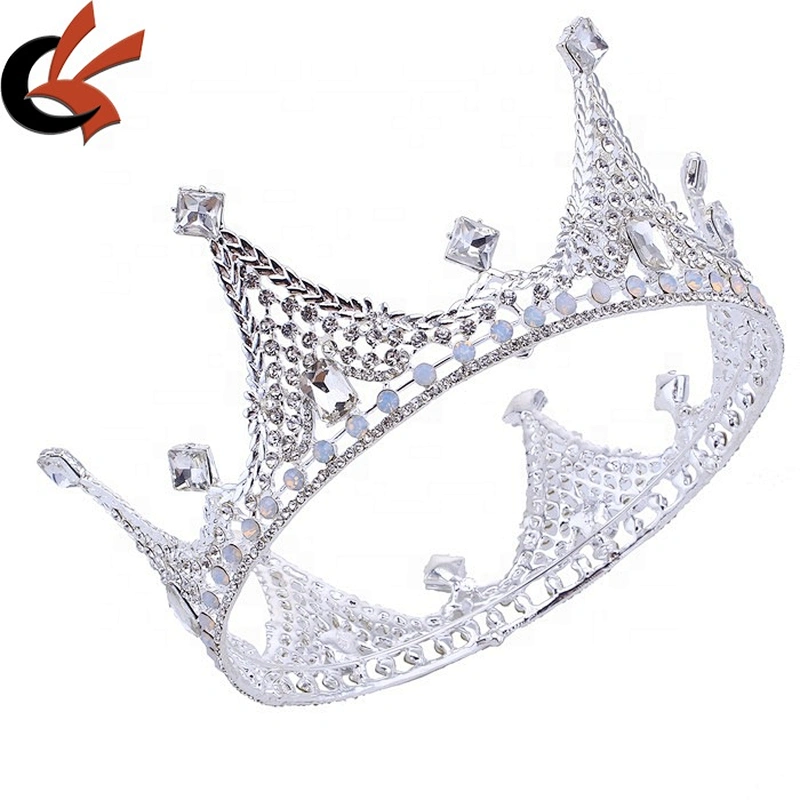 Crystal Bride Princess Wedding Birthday Party Gift Decoration Clear Metal Rhinestone Crown