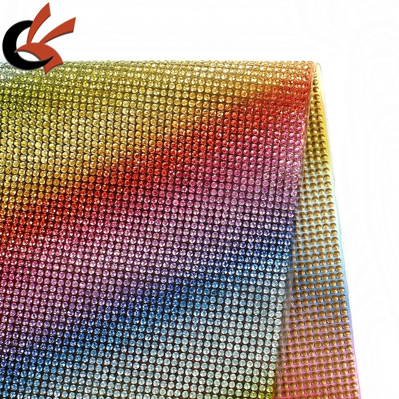 Bling crystal hot fix  rhinestone mesh sheet sticker