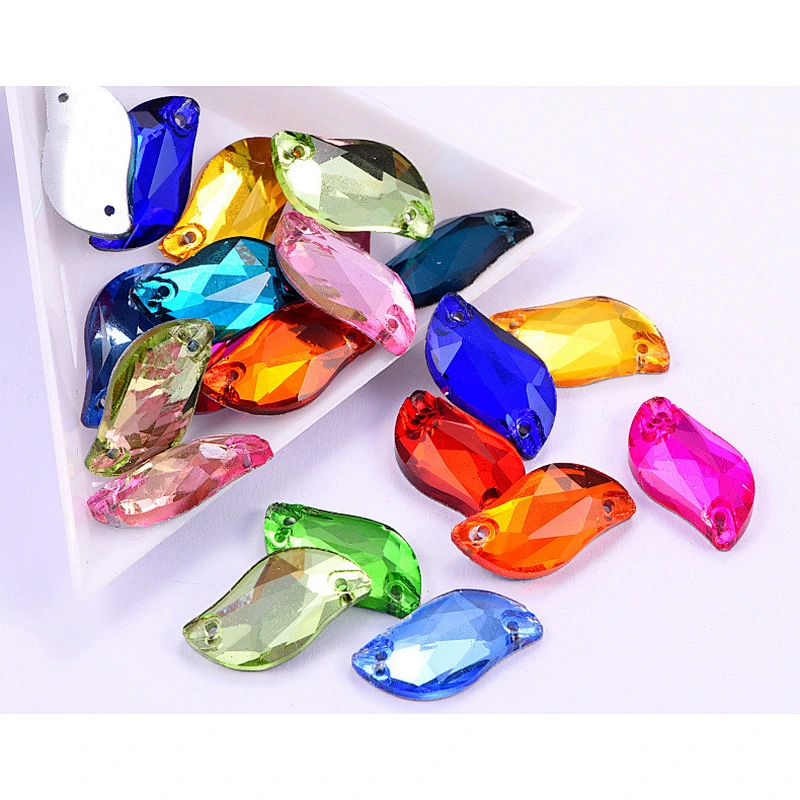 wholesale sew on S shape crystal glass stone for garment dress decoration