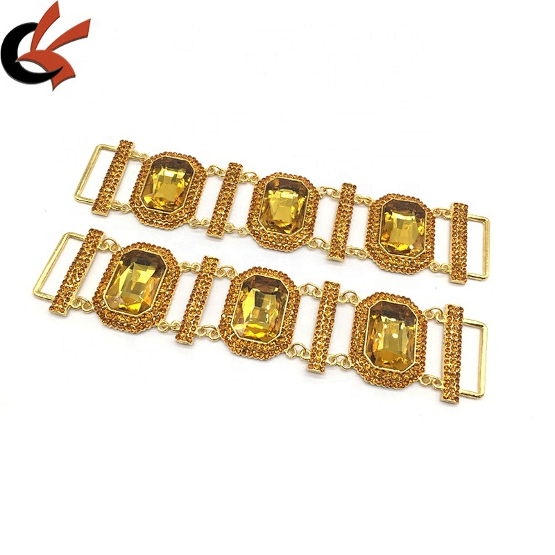A Set Gold Bling Jewelry Swim Suits Big Luxury Stone Alloy Metal Full Crystal Bikini Connector