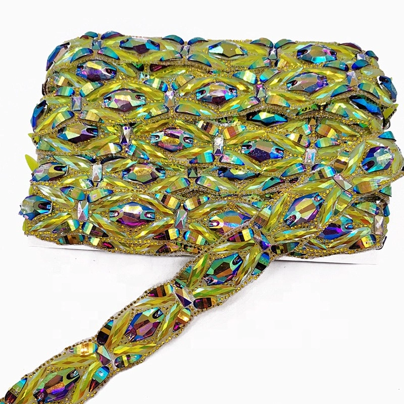Custom  Carnival Dress Accessories Heat transfer Resin Rhinestone Trimming