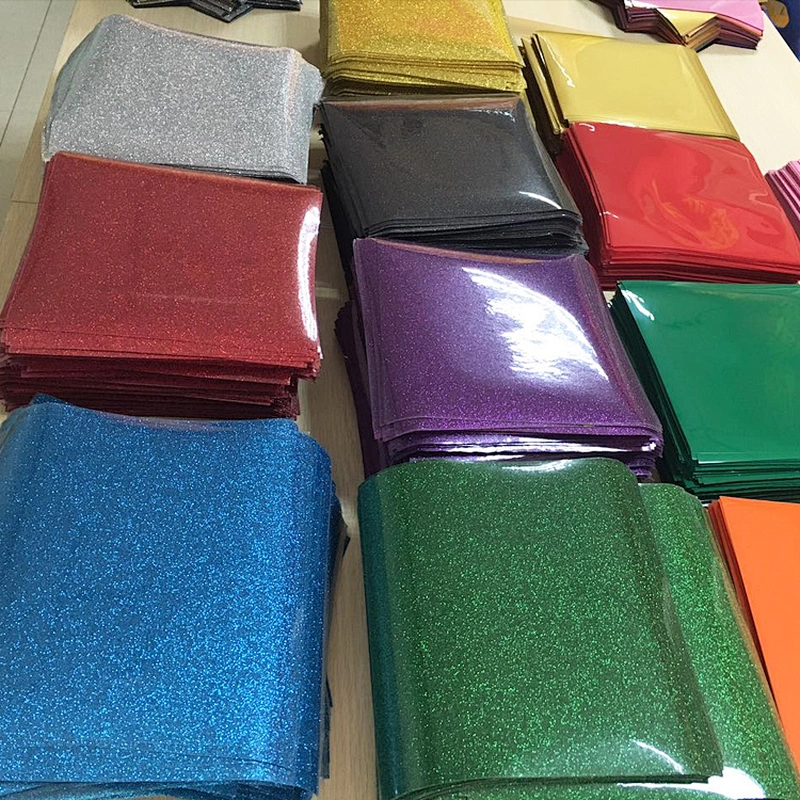 wholesale popular  style Glitter heat transfer vinyl sheet for clothing