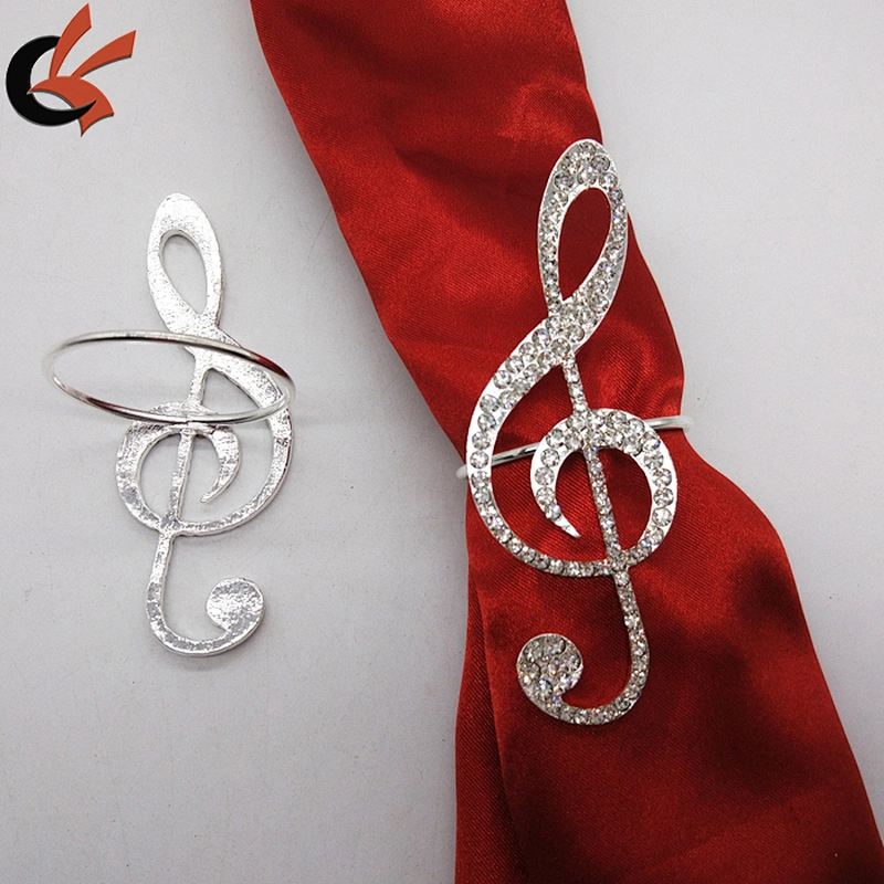 wedding wholesale treble clef rhinestone brooch napkin ring