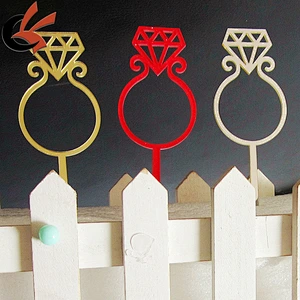 Cupcake diamond rings acrylic cake topper small acrylic cake topper