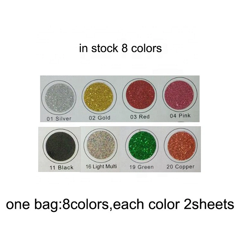 IN STOCK Cheap EasyWeed Assorted Colors 16 Sheets 8.26inch glitter Heat Transfer Vinyl