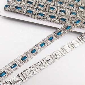 Crystal Rhinestone Main Stone Blue Glass Silver Plated Jewelry Trimmings