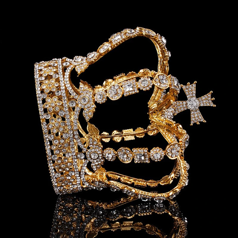 wedding bridal bulk princess Rhinestone Crystal full round Crown Tiara