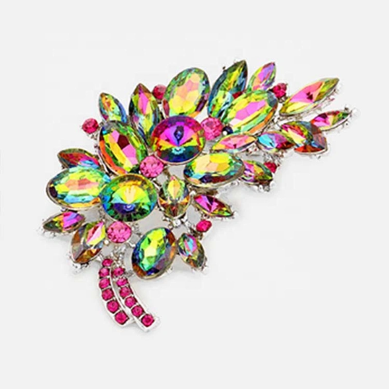 Wholesale Popular Zircon Decorated Alloy Brooch Women's Rhinestones  Wedding Brooch Pins