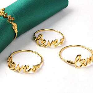 Gold  Anniversary Dinner LOVE Napkin Ring Holder