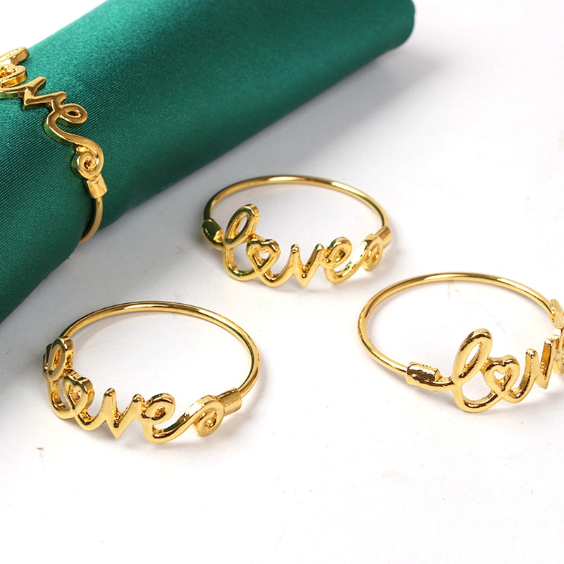 Gold  Anniversary Dinner LOVE Napkin Ring Holder