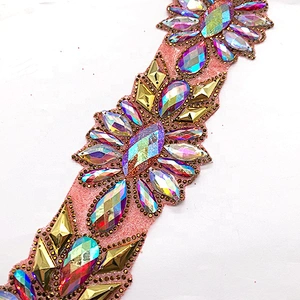 Top sale Crystal Rhinestone Ribbon Rhinestone Sparkling Wedding Banding Belt Ribbon Fancy Bridal Dress Belt Trim