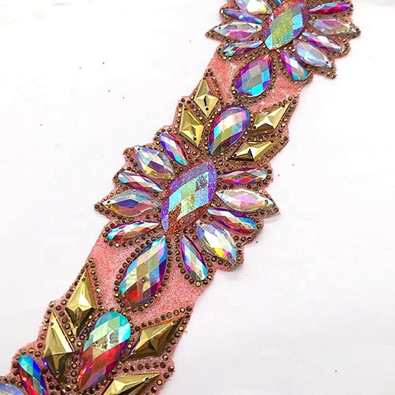 Top sale Crystal Rhinestone Ribbon Rhinestone Sparkling Wedding Banding Belt Ribbon Fancy Bridal Dress Belt Trim