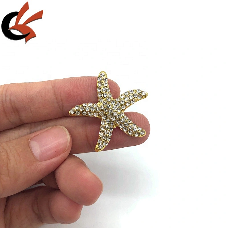 Wholesale high quality gold base clear crystal star shape rhinestone buckles for wedding
