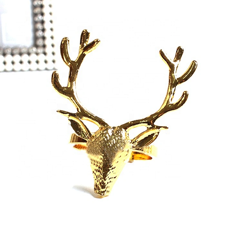New Xmas Gift Crafts Series Dinning Table Setting Wedding Christmas Lifelike Stag Napkin Ring